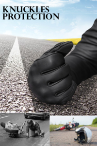 Gants de moto en cuir pleine fleur de qualité supérieure - Compatibles avec les écrans tactiles, respirants, équipement de protection pour le sport, légers - Product Image 6