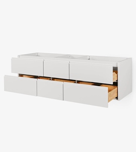 Meuble de salle de bain personnalisé Xerxes 73 pouces avec double vasque, 4 options de finition, directement de l'usine au Vietnam - Product Image 5