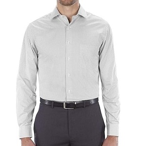 Chemise habillée formelle pour homme, 100% Coton, Manches longues, Bouton unique, Motif uni, Infroissable, Popeline, Col montant, Printemps - Product Image 6