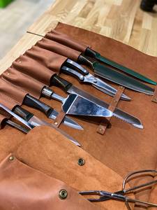 100% Genuine Leather Eco-Friendly Lightweight Classic Portable Chef Knife Roll Professional Collection LKR-0377 - Product Image 6