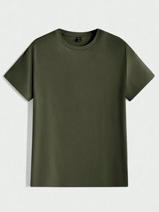 T-shirt en coton teint en fil pour homme, motif personnalisé, col rond, pour un style décontracté et streetwear - Product Image 4