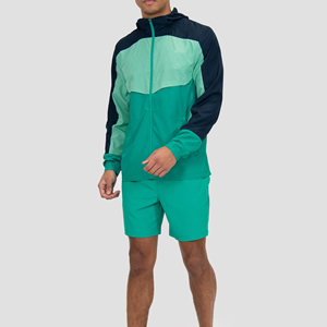 Conjuntos de Chaqueta Cortavientos de Invierno al por Mayor, Estilo Casual, con Bloques de Color, OEM, Camisetas Cortas de Poliéster de Tres Tonos, Trajes Deportivos de Dos Piezas - Product Image 4