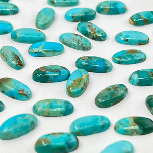 Turquesa azul Mohave, cabujón de forma ovalada larga, piedra preciosa suelta para la fabricación de joyas - Product Image 1