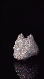 Anillo de compromiso y boda de plata de ley 925 estilo Hip Hop con incrustaciones de moissanita D VVS, unisex, con engaste de púas, estilo rapero, brillante - Product Image 3