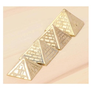 High Quality <b>Paperweight</b> Figurine Set of 3 Pyramid Design Solid Desktop Accessory Metal Stationery Paper Weight Home & Office - Product Image 1