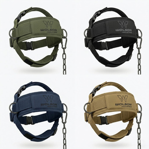 Harnais d'exercice pour le cou en néoprène réglable Wolson Industry, rembourrage confortable, fermeture à boucle et crochet, fitness professionnel - Product Image 4