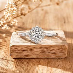 Vintage Art Deco Round Cut Lab Created Diamond Ring for Women 10k 14k 18k Solid Gold Plated Brilliant Cut Trendy Engagement Gift - Product Image 3