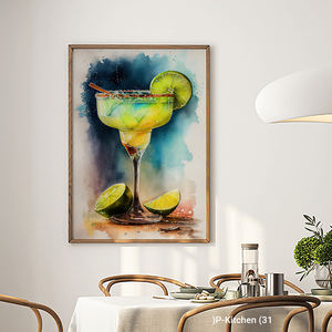 Décoration murale festive, illustration colorée de cocktail Margarita, impression d'art mural moderne pour bar et maison - Product Image 2