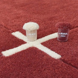 Modern <b>Red</b> Area Rug with White Cross Pattern Hand Tufted Rug Soft Living Room Carpet Bedroom Floor Mat Contemporary Home Decor - Product Image 4