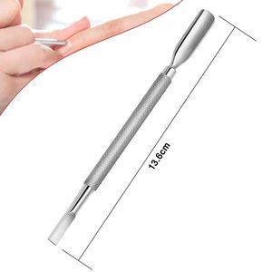 Dual-End Stainless Steel <b>Nail</b> Cuticle Pusher Tool for Manicure Reusable Double Head Design - Product Image 4