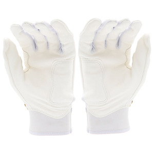 Men Cowhide Leather Baseball Batting Gloves White Leather Breathable Reinforced Grip Adjustable Baseball Gloves - Product Image 5