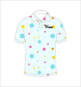 เสื้อโปโลผู้ชายแบบสั่งทำพิเศษ พิมพ์ลายจุดสีสันสดใส เสื้อกอล์ฟ ระบายเหงื่อได้ดี แขนสั้น ชุดยูนิฟอร์มประสิทธิภาพสูง ผู้ผลิต OEM - Product Image 5