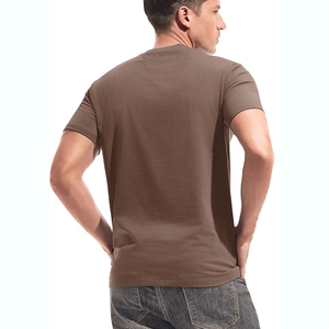 T-shirts de sport et de fitness pour hommes, coupe ajustée, 100 % coton, séchage rapide, respirants, écologiques, avec logo personnalisé, vente en gros - Product Image 5