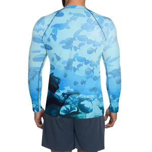 Direct Factory-Made Men's Rash Guard Adult Swimming <b>Compression</b> <b>Shirt</b> Full Sleeves Breathable Quick-Dry Anti-UV Men's Rash Guard - Product Image 3