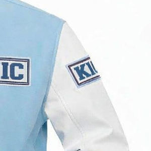 Custom Logo Embroidery Men’s Varsity <b>Jacket</b> With Leather Sleeves Chenille Patch Letterman Baseball <b>Jacket</b> With Ribbed Cuffs Hem - Product Image 4