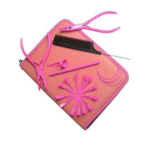 Hot <b>Pink</b> 2 Hole Hair Extension <b>Tools</b> <b>Kit</b> Stainless Steel Plier <b>Kit</b> Salon DIY Hair Extensions Durable Stylish Wholesale - Product Image 5