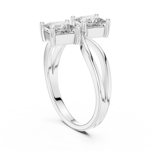 Anillo minimalista con diamante de corte princesa de 1.3 quilates cultivado en laboratorio, engastado en oro blanco de 18 quilates, para compromiso, boda, San Valentín, fiestas y bodas. - Product Image 2