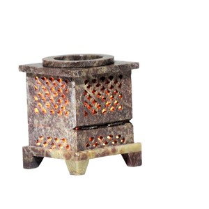 Handmade Natural Shining Soapstone Aroma Oil Burner <b>Diffuser</b> Curved Face Design for Hotel Use Tabletop Birthday Gifts Item - Product Image 3