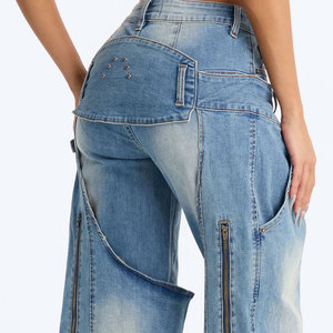 Wholesale Customized Plus Size Breathable Eco-Friendly <b>Elastic</b> <b>Waist</b> Skinny Sexy Women Denim Casual <b>Jeans</b> Pants - Product Image 2