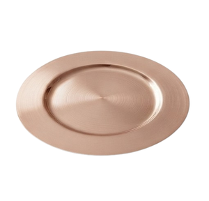 Assiettes de présentation en cuivre au design exquis pour restaurants, vente en gros, assiettes de présentation métalliques de forme arrondie - Product Image 1