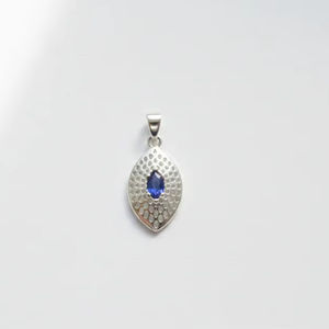 คุณภาพสูงสุดสำหรับเครื่องประดับผู้หญิง ราคาดีที่สุด จี้เงินเยอรมัน สร้อยคอไพลินธรรมชาติ แฟชั่นผู้หญิงอเนกประสงค์ สร้อยคอคล้องไหปลาร้า - Product Image 1