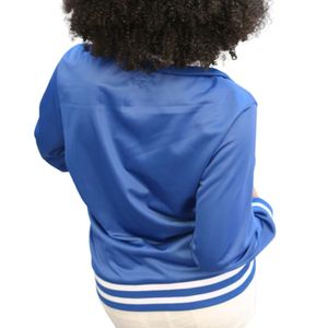 Zeta Phi Beta <b>Track</b> <b>Jacket</b> Women Royal Blue Zip Up Athletic Top Striped Trim Casual Sorority Greek Apparel Stylish <b>Jacket</b> - Product Image 2