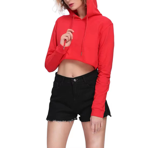 Sudaderas con Capucha Cortas Personalizadas de Alta Calidad para Mujer, Sudaderas con Capucha Cortas de Tela Personalizada para Gimnasio, Sudaderas con Capucha Cortas Casuales para Mujer - Product Image 1