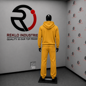 Ensemble de survêtement doré pour homme, sweat à capuche zippé et pantalon de jogging coupe droite, tenue de sport décontractée unie, vente en gros - Product Image 4
