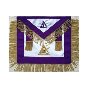 ผ้ากันเปื้อนล็อดจ์สั่งทำคุณภาพสูง ผ้ากันเปื้อนหนังปักลายมาร์แชลยอดนิยมสำหรับขาย เครื่องประดับเมสันงานปัก - Product Image 4