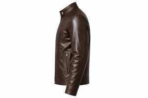 Custom Men's Dark Brown Genuine Sheepskin Leather Eco-Friendly Windproof Streetwear Biker Cafe Racer Quilted Motorcycle <b>Jacket</b> - Product Image 2
