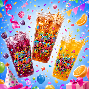 Custom Printing 22 Oz Polypropylene PP <b>Plastic</b> <b>Cup</b> Natural Tall Size with Birthday Logo <b>Cup</b> made in Indonesia - Product Image 4