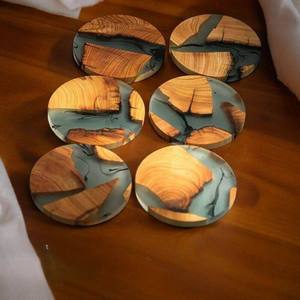 Sous-verres en bois massif personnalisés gravés sur mesure Omar Creations – Logo personnalisé, couleur bois naturel, taille et forme personnalisables pour la vente en gros - Product Image 6
