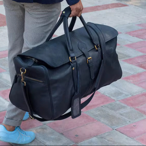 Genuine Leather Duffel <b>Bags</b> Large Space Leather Travel Duffle <b>Bags</b> for Men Custom Embossed Printing - Product Image 4