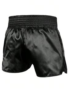 Muay Thai shorts high quality satin fabric custom design breathable lightweight gym training shorts <b>elastic</b> waistband men women - Product Image 4