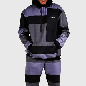 Conjunto de 2 piezas de chándal de invierno de algodón y forro polar con estampado floral personalizado para hombre, de alta calidad, ligero, holgado y cortavientos. - Product Image 2