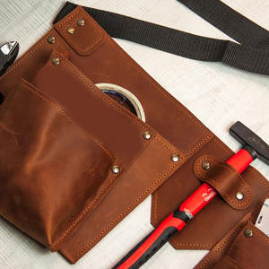 Cinturón de herramientas de cuero 100% auténtico con bolsa de cuero original y liberación rápida para carpintero, ideal para construcción, en venta. - Product Image 3
