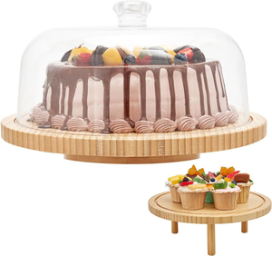 Round Glass <b>Cake</b> <b>Stand</b> With Elegant Pedestal BASE Perfect For Dessert Table Display Wedding Reception Birthday Party - Product Image 1