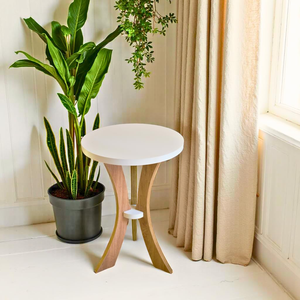 Table d'appoint Art Déco élégante en bois massif, support d'appoint écologique, meuble compact pour chambre à coucher, salon et décoration intérieure - Product Image 2