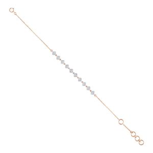 Pulsera de Cadena con Eslabones Cuadrados de Diamantes Cultivados en Laboratorio en Oro Rosa - Product Image 3