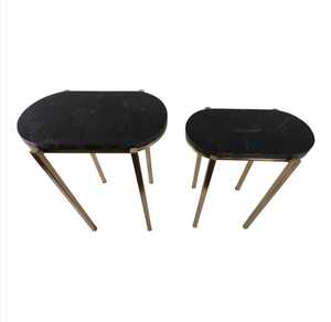 Home Highlight Modern <b>Marble</b> Top Nesting Coffee <b>Tables</b> With Gold Metal Frame For Living Room Furniture - Product Image 4