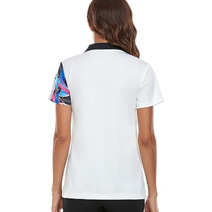 เสื้อโปโลลำลองลายทางสำหรับผู้หญิง เนื้อผ้านิตนุ่ม เสื้อยืดโปโลแขนสั้นลำลอง สไตล์สตรีทแวร์ในปากีสถาน - Product Image 2
