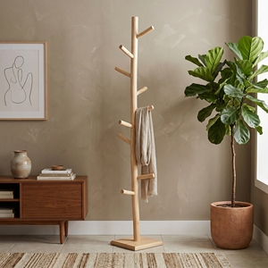 Perchero Decorativo de Madera de Teca con Ramas Naturales, Colgador de Ropa Artesanal Premium Balinés de Lujo para Recibidor - Product Image 3
