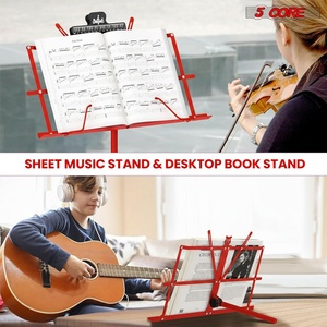 Soporte de Música Ajustable de 5 Niveles, 57 Pulgadas, Soporte de Escritorio para Partituras, Soporte de Libros Portátil Totalmente Metálico - Product Image 5