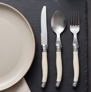 Ensemble de couverts en acier inoxydable avec manches blanches de luxe, couverts classiques pour la cuisine, la salle à manger, l'hôtel, les mariages, les cadeaux, l'utilisation à table - Product Image 4