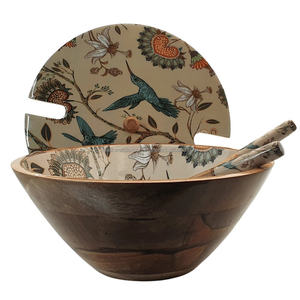 ชามเสิร์ฟอาหารไม้สำหรับตกแต่งบ้านและงานแต่งงานชามอาหารอเนกประสงค์พร้อมพิมพ์เคลือบโดย fwe - Product Image 2