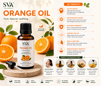 Huile Essentielle d'Orange Citrus Sinensis Pressée à Froid 100% Pure & Naturelle Huile Aromatique pour l'Aromathérapie, les Cosmétiques et l'Usage DIY