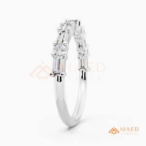 925 Sterling <b>Silver</b> Moissanite <b>Eternity</b> <b>Ring</b> Lab Grown Diamond Wedding Band Oval Cut Engagement <b>Ring</b> Women - Product Image 6