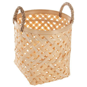 Cesta de Bambú Pequeña, Caja de Almacenamiento Tejida a Mano, Accesorios para el Hogar, Organizadores, Juego de Baño Pequeño, Contenedor de Alimentos Tejido - Product Image 1