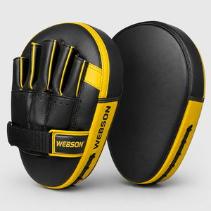 Webson Boxing <b>Focus</b> Mitts Leather Training Punching <b>Pad</b> Adjustable Wrist Strap Martial Arts Equipment Red Black White custom - Product Image 5