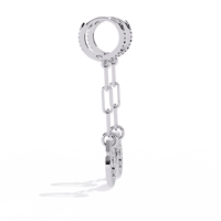 Boucles d'oreilles pendantes minimalistes en argent 925 avec chaîne et pendentif en moissanite pour femmes, à porter au quotidien